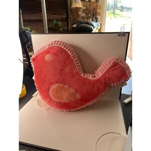 Circo Bird Decorative Pillow Pink Yellow Reversible Plush Nursery Decor 2011